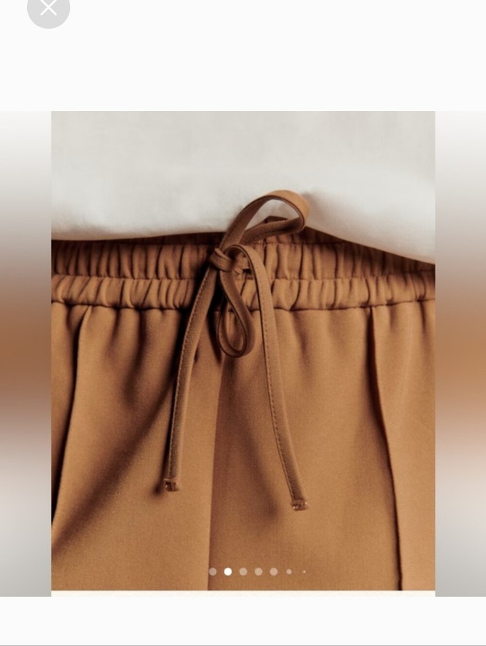 Sezane Tan Knit Drawstring Waist Pants - Picture 3 of 5